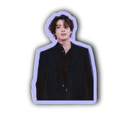 Jungkook Long Hair Sticker Mockup