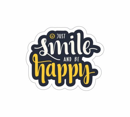 Just Smile Be Happy Sticker Mockup