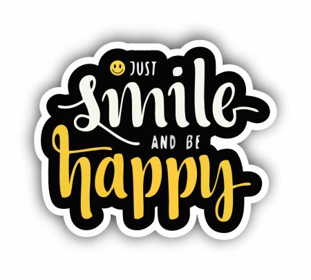 Just Smile Be Happy Sticker Mockup