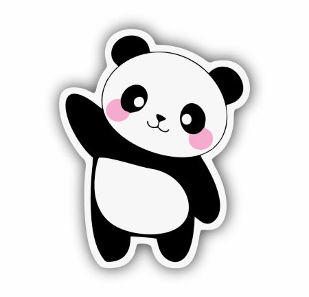 Kawaii Cute Panda Sticker Mockup