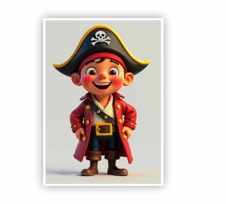 Kawaii Pirate Boy Poster Mockup