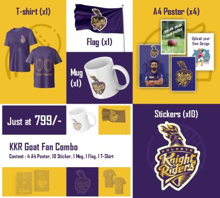 Kolkata Knight Riders Goat Fan Combo Mockup