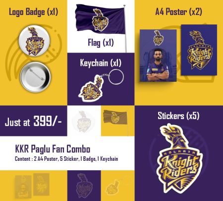 Kolkata Knight Riders Paglu IPL Fan Combo Mockup