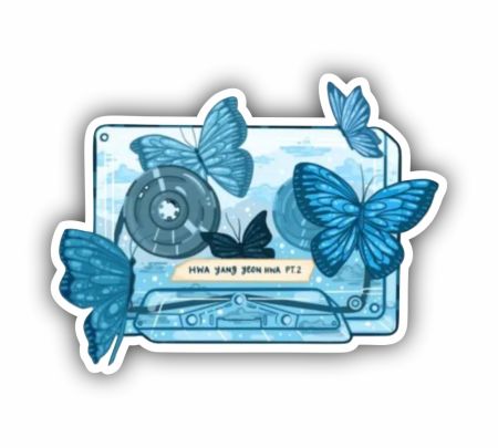 Korean Butterfly Sticker Mockup