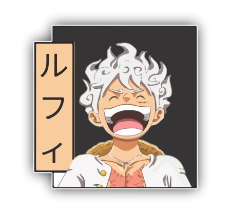 Laughing Luffy Sticker Mockup