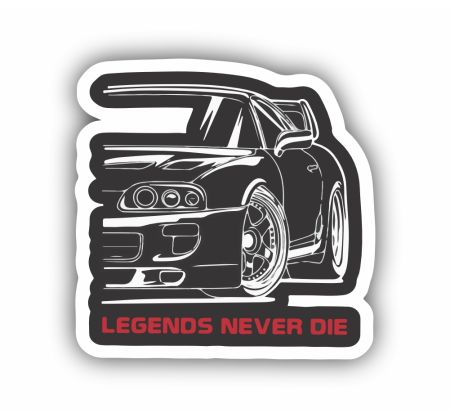 Legends Never Die Sticker Mockup