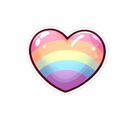 LGBT Heart Sticker Mockup