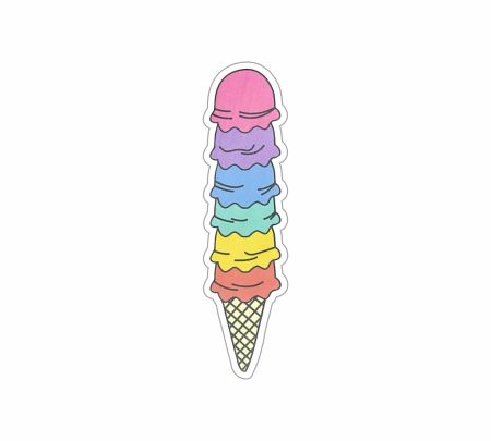 Multicolor Ice Cream Sticker Mockup