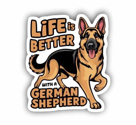 Life Is Better With A German Shepherd Sticker Mockup