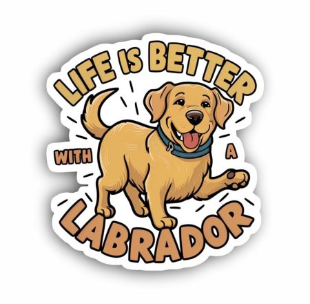 Life Is Better With A Labrador Sticker Mockup