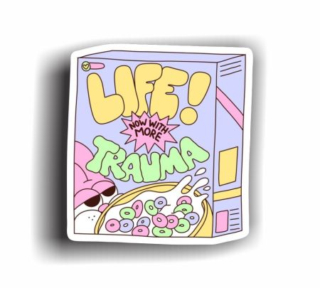 Life Now With No Trauma Sticker Mockup