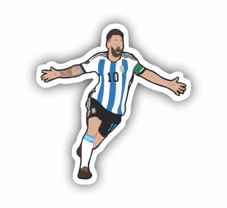 Lionel Messi Argentina Football Sticker Mockup