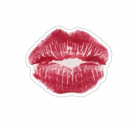 Lipstick Kiss Sticker Mockup