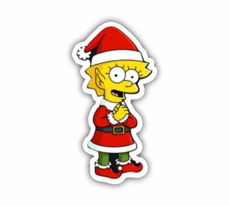 Lisa Simpsons Christmas Sticker Mockup