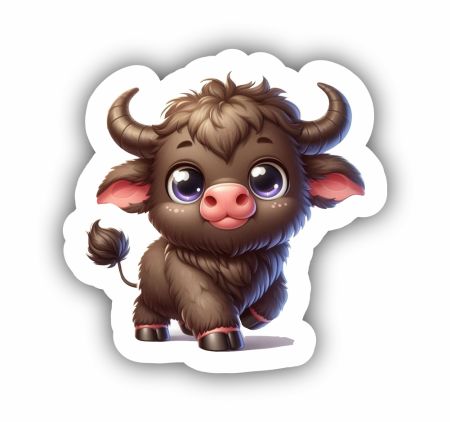 Little Buffalo Sticker Mockup