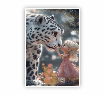 Little Girl and the Leopard Poster Mockup