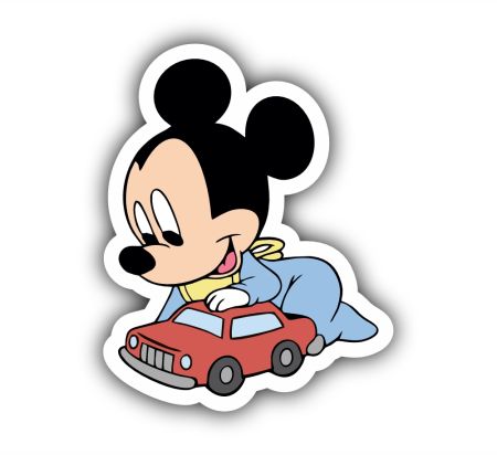 Little Mickey Playing with car Disney Sticker