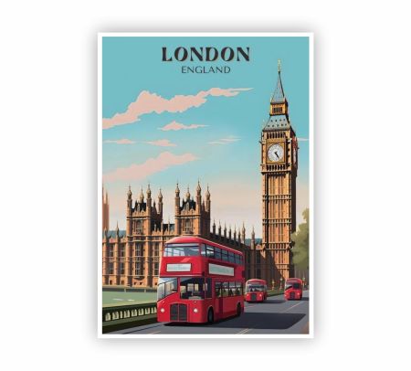 London Big Ben Bridge Poster Mockup