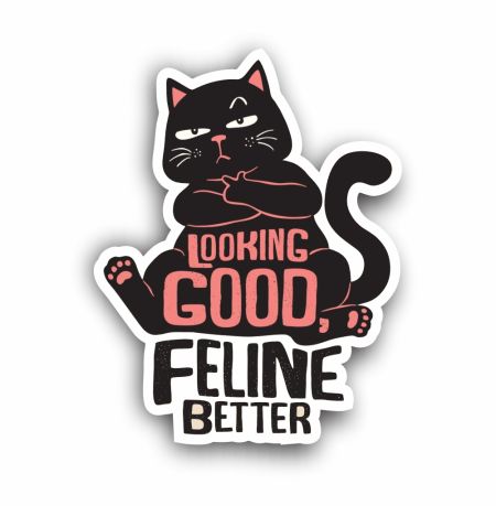 Looking Good Feline Better Sticker
