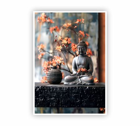 Lord Buddha Statue Poster Mockup