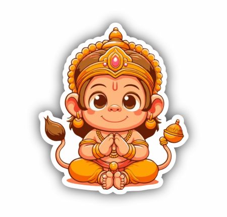 Lord Hanuman 01 Sticker Mockup