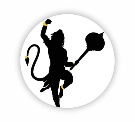 Lord Hanuman Sticker Mockup
