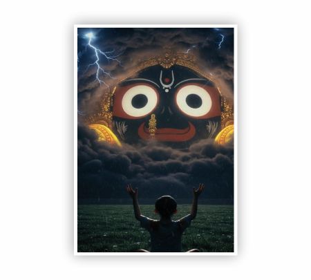 Lord Jagannath Blesses a Devotee Poster Mockup