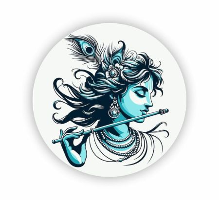 Lord Krishna Sticker Mockup