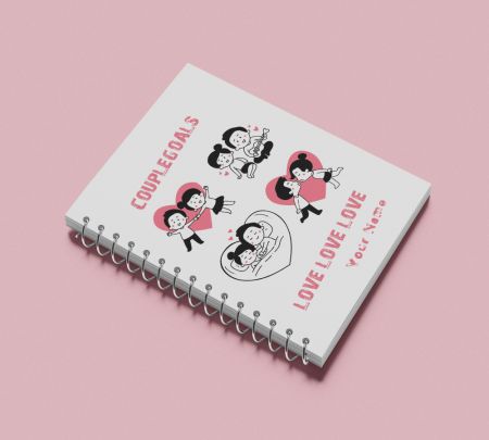 Couple Goals Romantic Diary Mockup