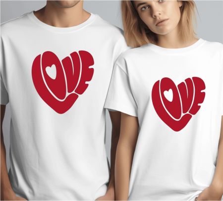 Love Heart Couple T-Shirts