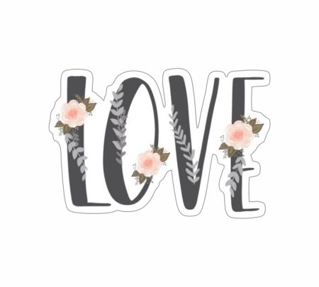 Floral Love Sticker Mockup