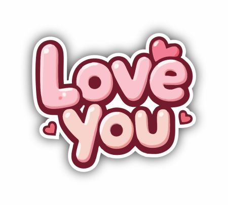 Love You Valentine Sticker Mockup