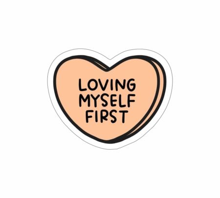 Loving Myself First Sticker Mockup