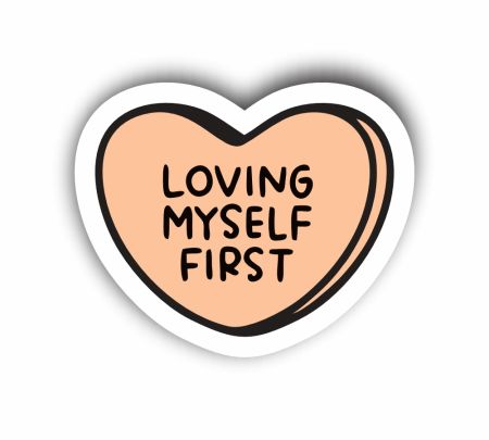 Loving Myself First Sticker Mockup