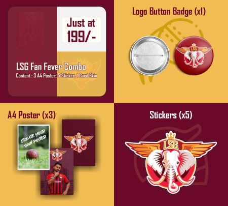 Lucknow Super Giants Fan Fever IPL Combo Mockup