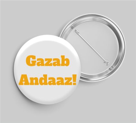 LSG Gazab Andaaz Button Badge Mockup