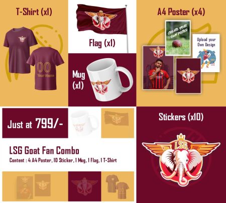 Lucknow Super Giants Goat Fan Combo Mockup