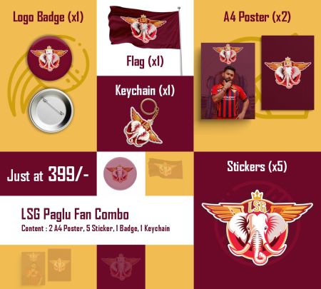 Lucknow Super Giants Paglu IPL Fan Combo Mockup