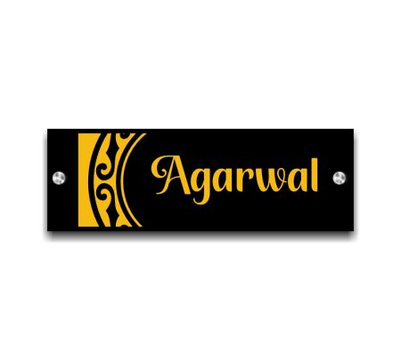 Luxury Black Gold Acrylic Name Plate for Home Mockup
