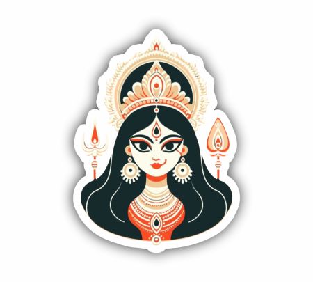 Maa Durga Sticker Mockup