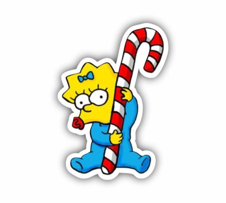 Maggie Simpson Christmas Sticker Mockup