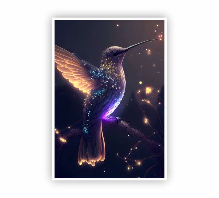 Magical Hummingbird Poster Mockup
