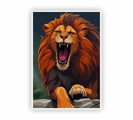 Majestic Lion Sitting Poster Mockup