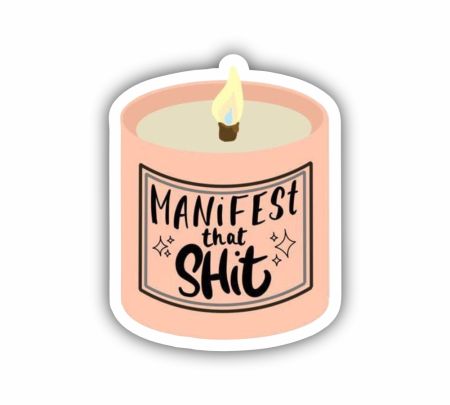 Manifest That Shit Sticker Mockup