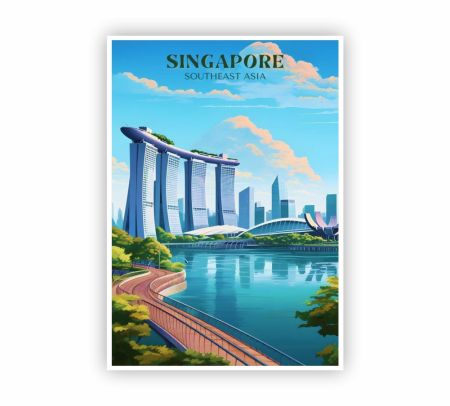 Marina Bay Singapore Poster Mockup