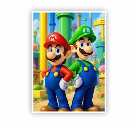 Mario and Luigi Poster Mockup