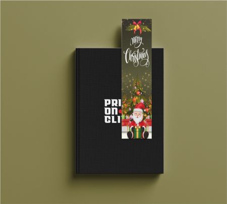 Santa Merry Christmas Bookmark Mockup