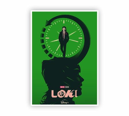 Marvel Loki Green Clock Poster Mockup