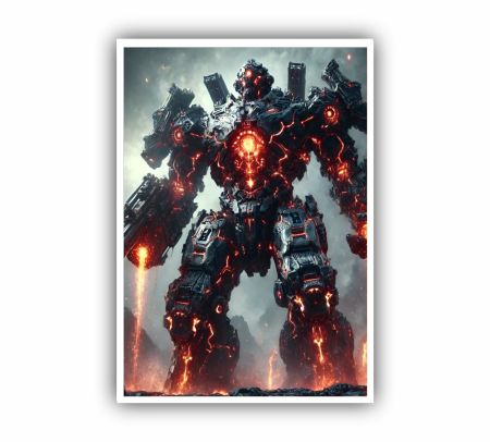 Mecha Robot Poster Mockup