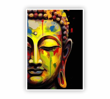 Meditating Buddha Colorful Art Poster Mockup